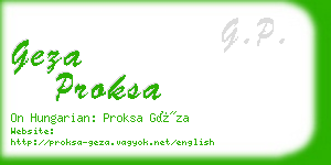 geza proksa business card